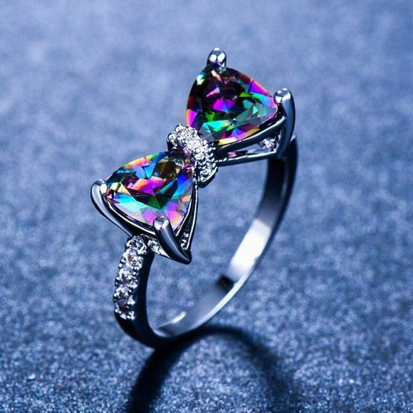 Mystic Topaz Bow Ring - Picture 2 of 3